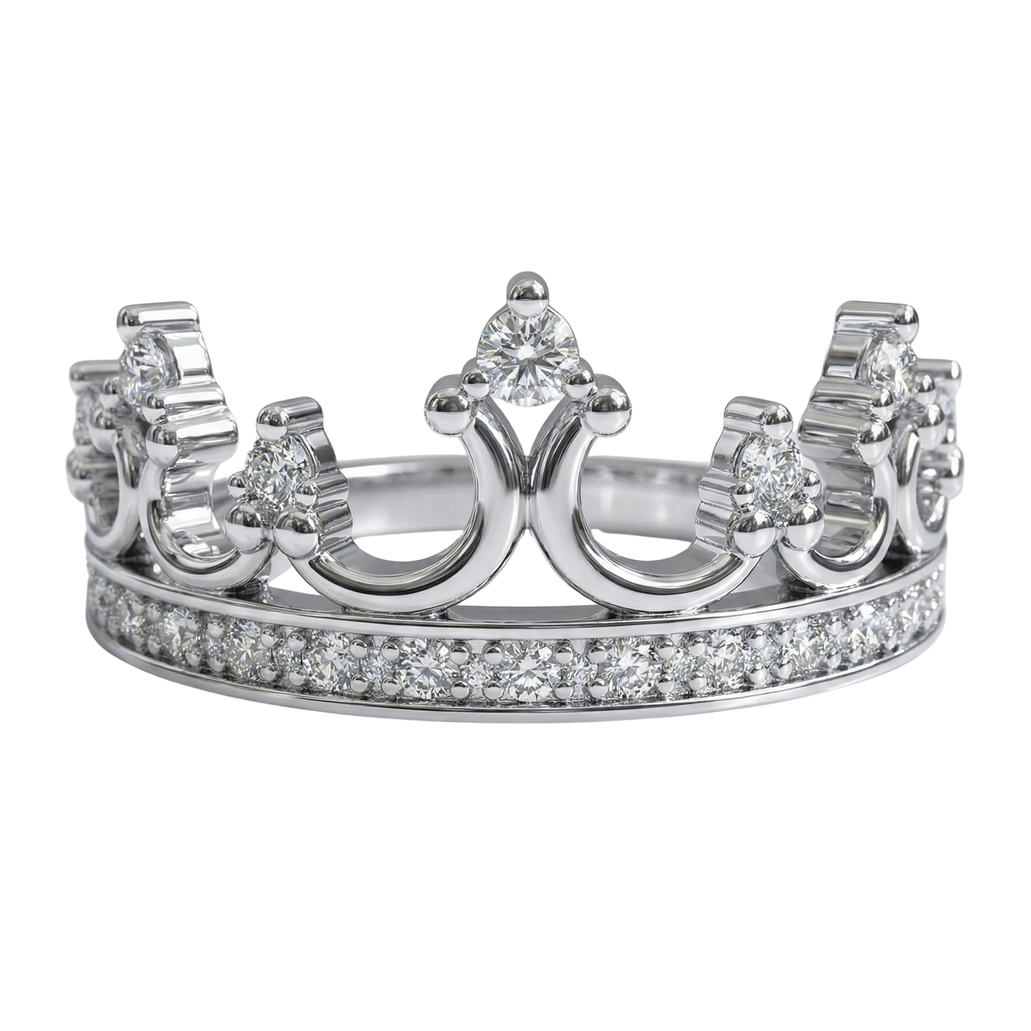 Anillo de promesa Anillo Corona Reina - Moissanita y Plata 925 - Joyería Aceves