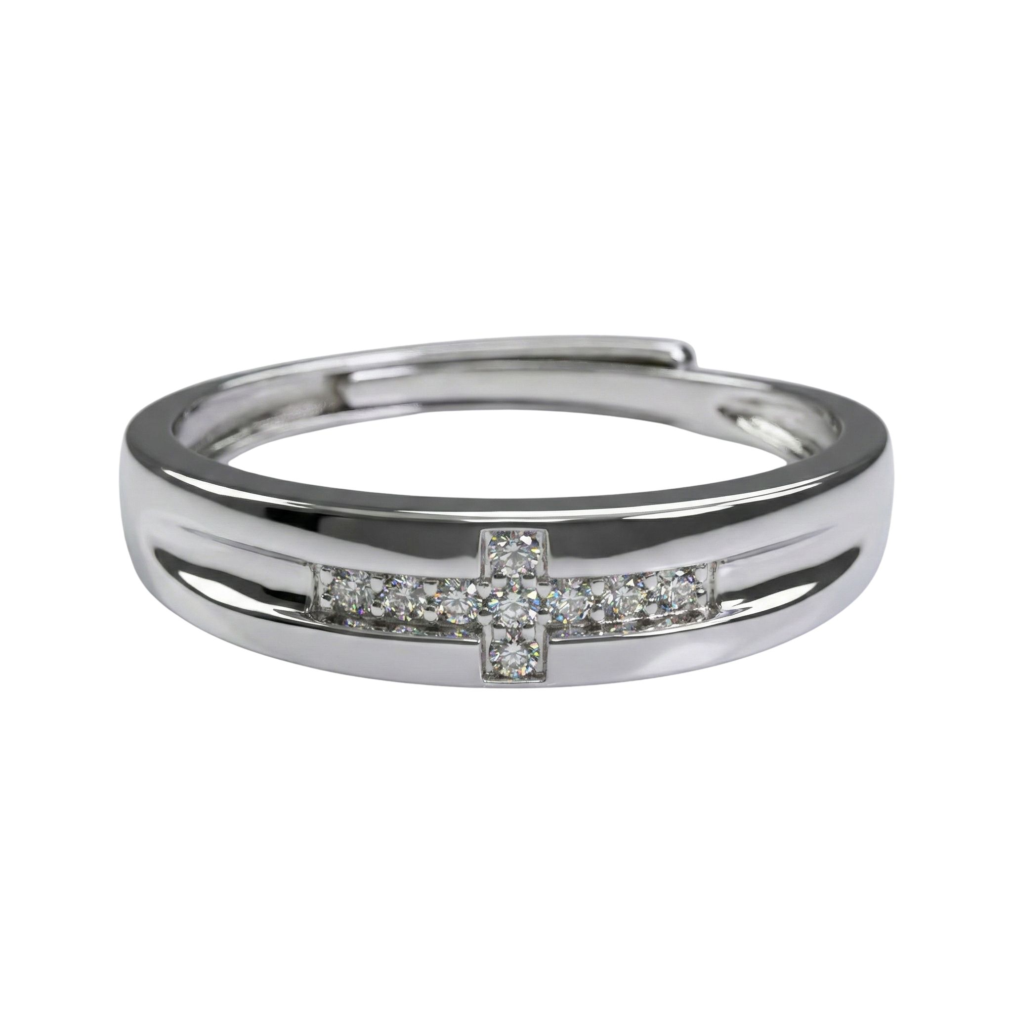 Anillo de promesa Anillo Cruz Horizon - Moissanita y Plata 925 - Joyería Aceves