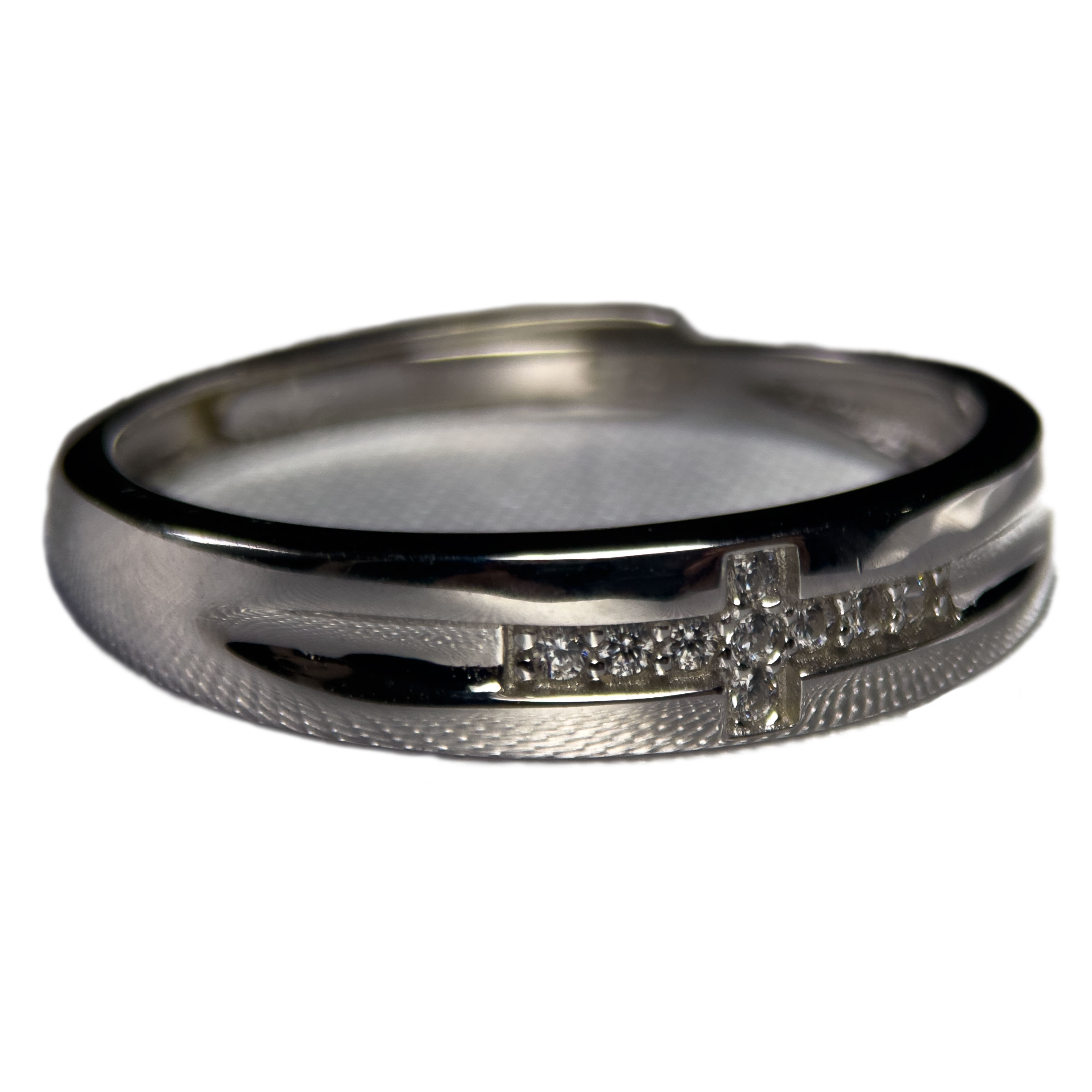 Anillo de promesa Anillo Cruz Brillante - Moissanita y Plata 925 - Joyería Aceves