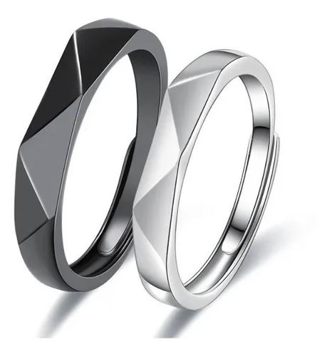 Anillo de promesa Anillos de Promesa Blanco y Negro  – Plata 925 - Joyería Aceves