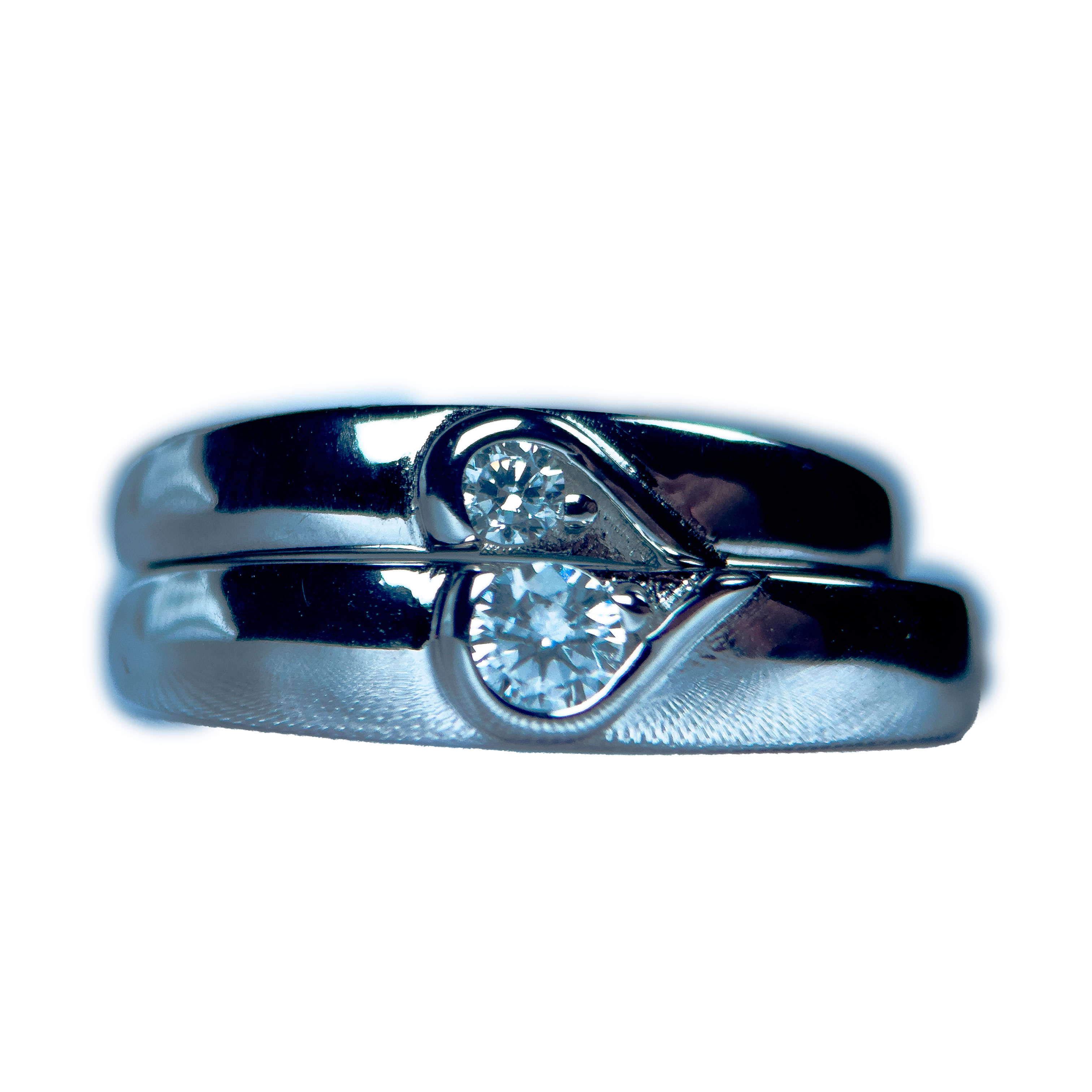 Anillos de Corazón Matching Aceves – Moissanita y Plata 925