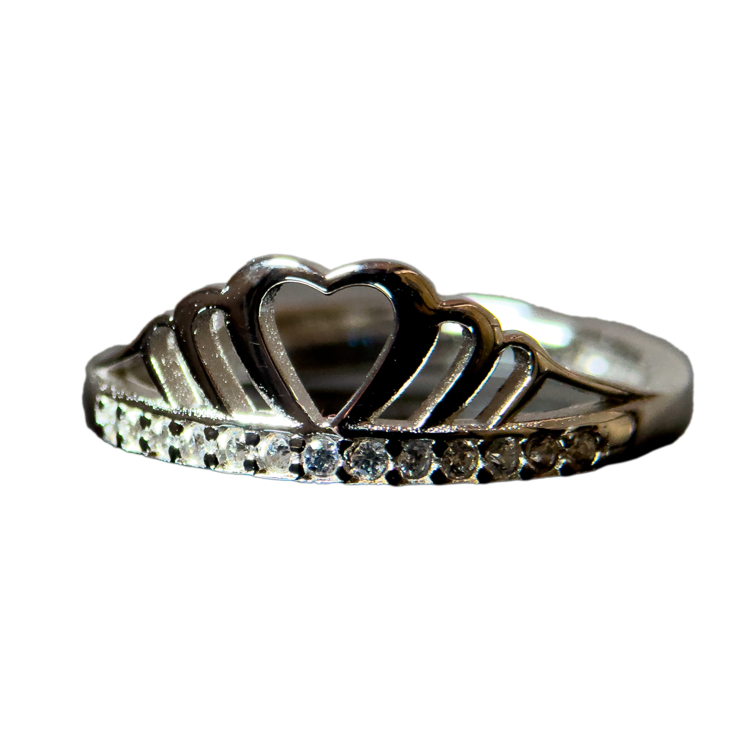 Anillo de promesa Anillo Tiara de Princesa - Plata y Moissanita - Joyería Aceves