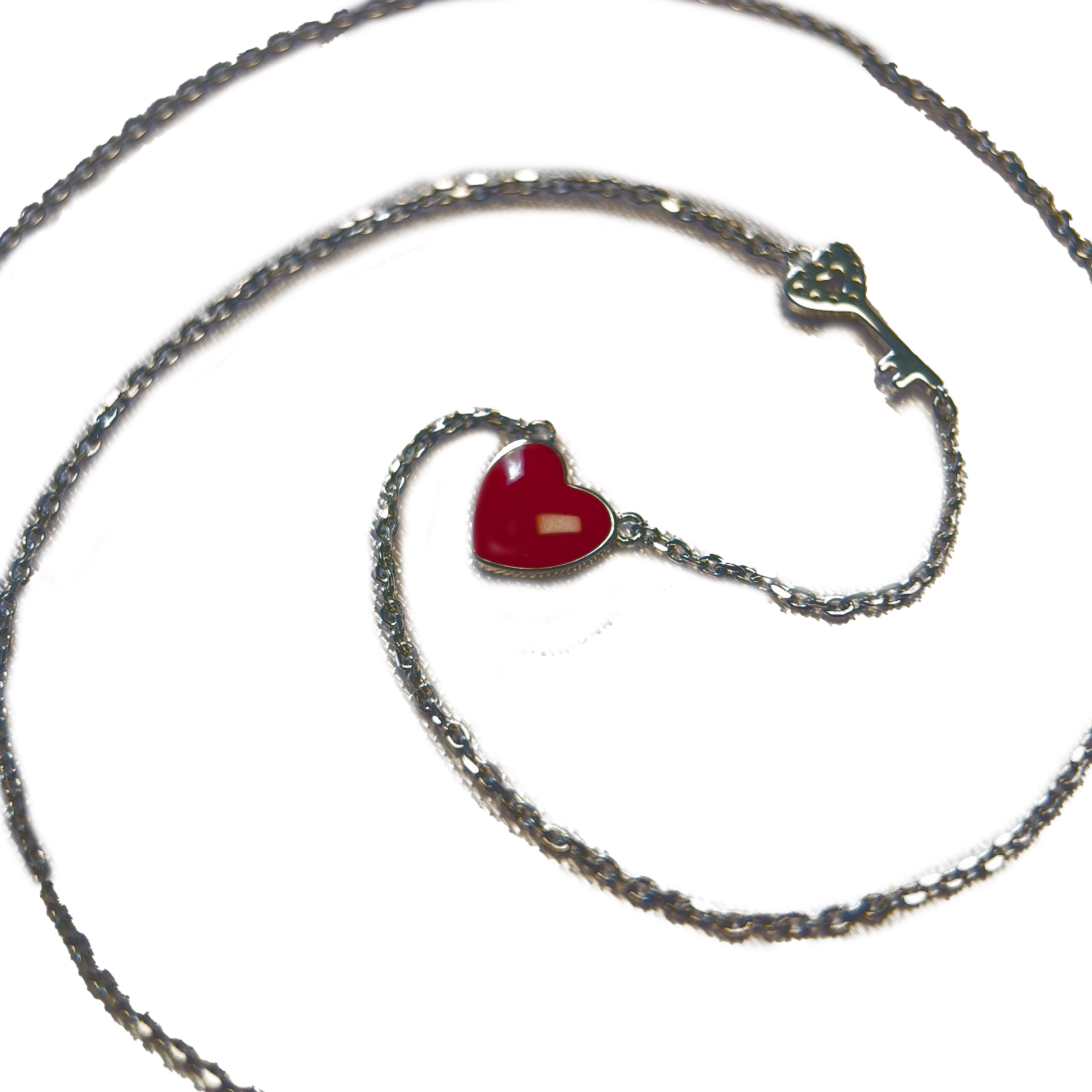 Collar Corazón Rojo con Llave